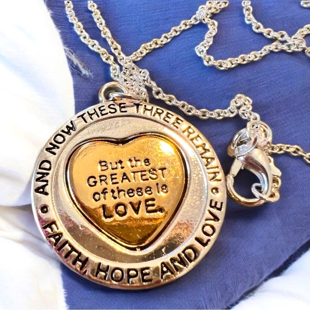 1 Corinthian 13:13 Faith Hope And Love Necklace Faith jewelry Bible quote